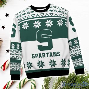 Michigan State Spartans Logo Big Snowflake Pattern Ugly Christmas Sweater Product Photo 4