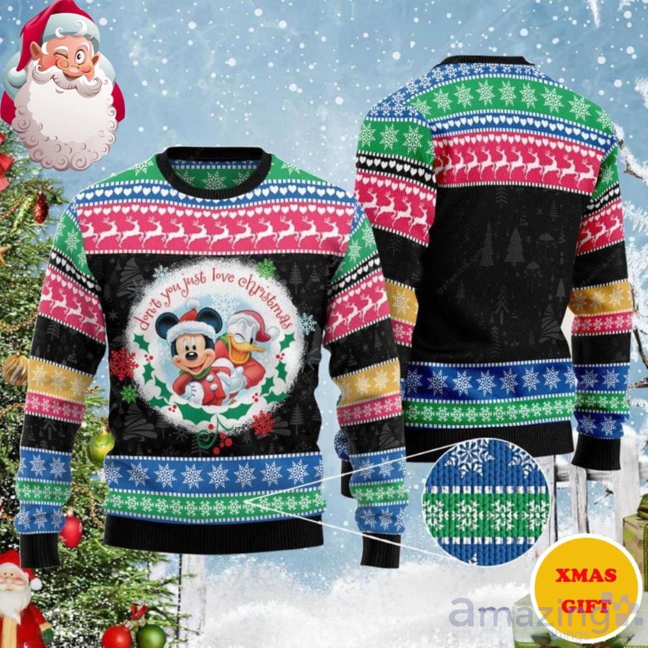 Mickey And Donald Disney Christmas AOP Sweater image Mickey And Donald Disney Christmas AOP Sweater Product Photo 1