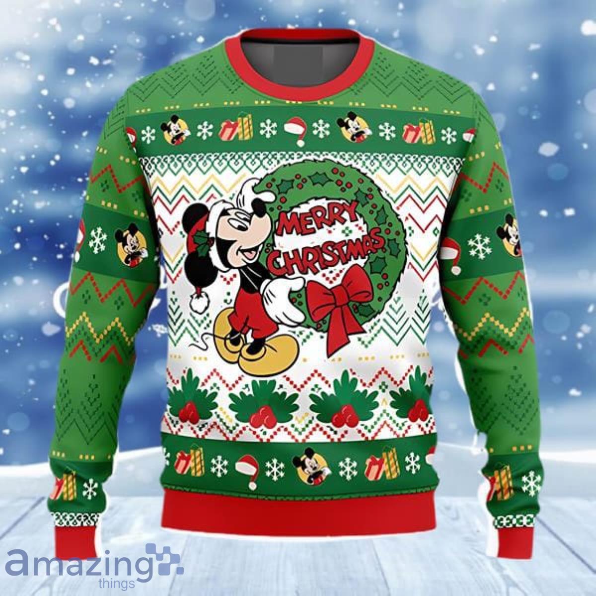 Mickey Mouse Merry Disney Ugly Christmas Sweater Holiday Unique Gift For Men And Women image Mickey Mouse Merry Disney Ugly Christmas Sweater Holiday Unique Gift For Men And Women Product Photo 1