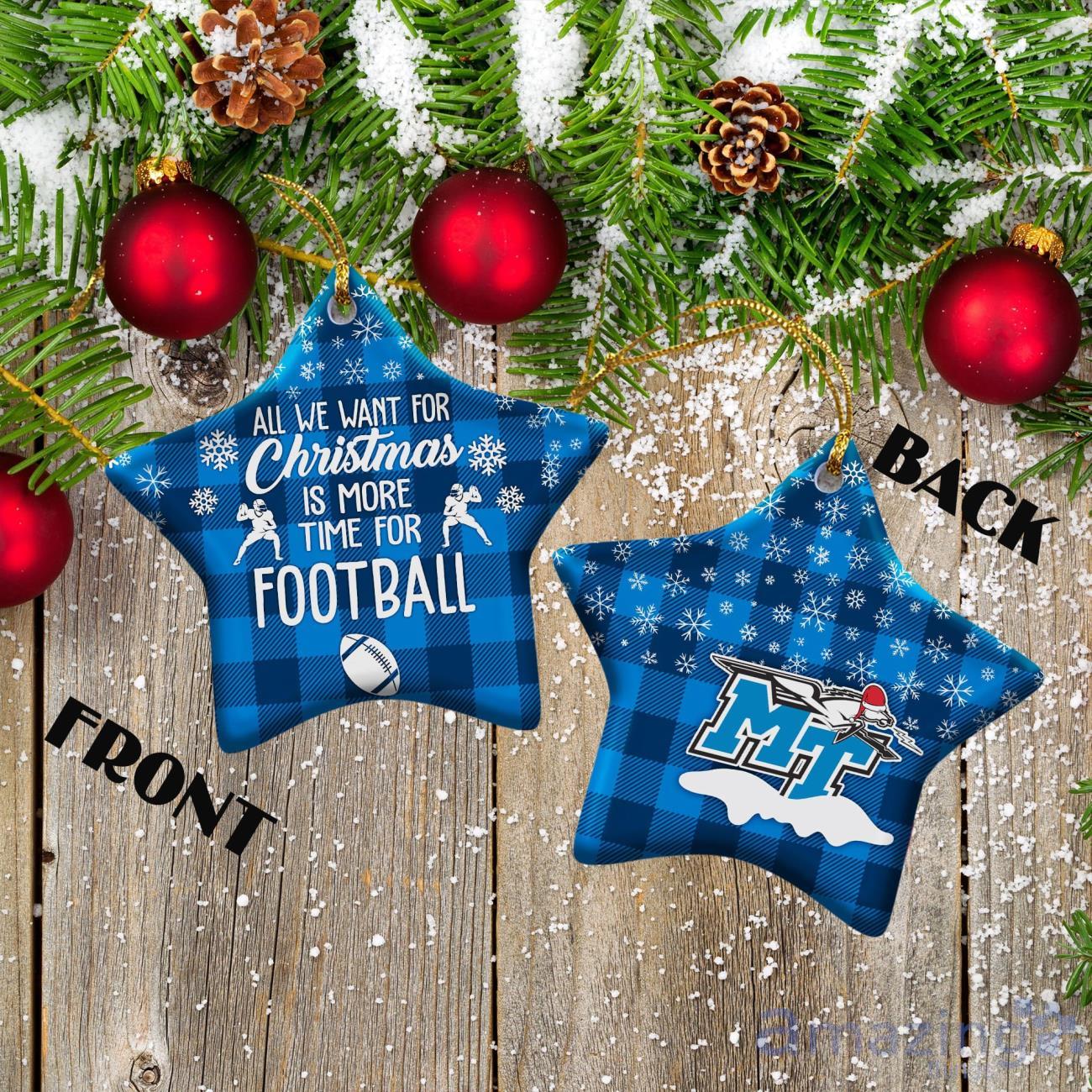Middle Tennessee Blue Raiders Ceramic Ornament Christmas Pixel Art Tartan Background Gift For Xmas image Middle Tennessee Blue Raiders Ceramic Ornament Christmas Pixel Art Tartan Background Gift For Xmas Product Photo 2