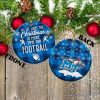 Middle Tennessee Blue Raiders Ceramic Ornament Christmas Pixel Art Tartan Background Gift For Xmas