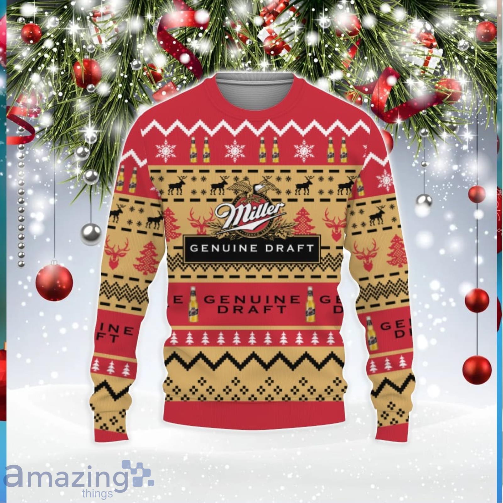 Miller Genuine draft Beer Ugly Christmas Sweater - Reallgraphics