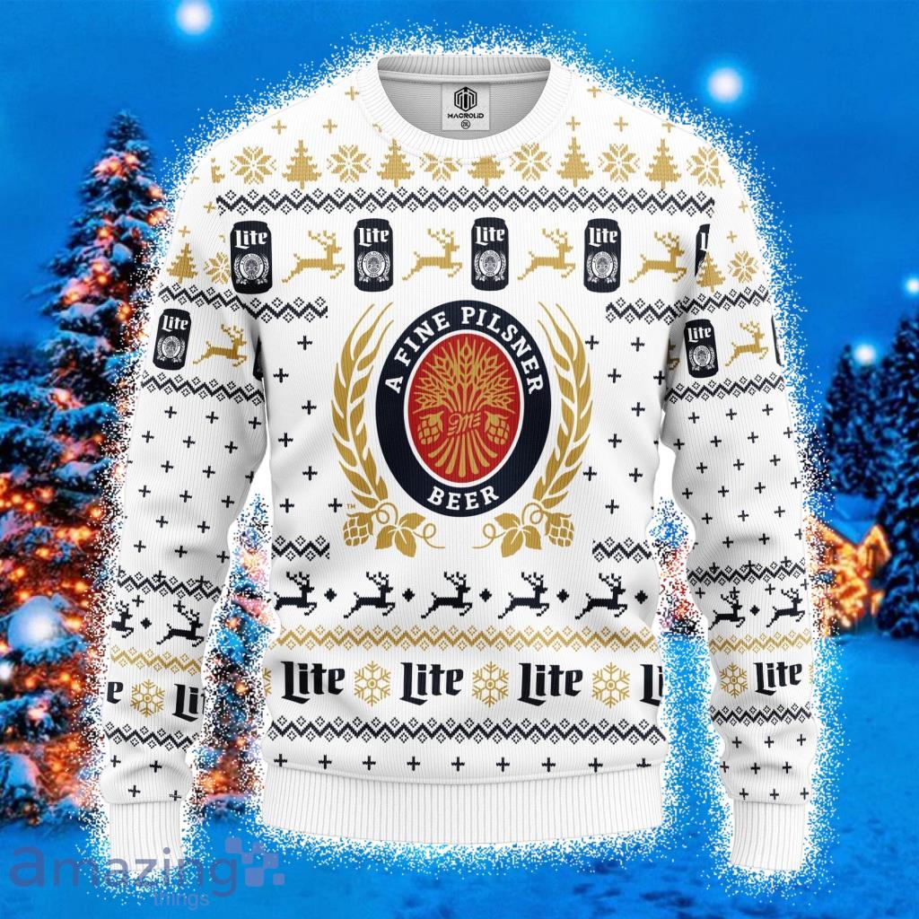 Ugly Christmas Sweater Miller Lite 2XL It's Miller Time Size XXL