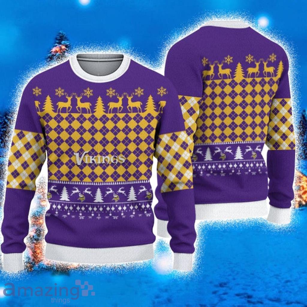 Women's Purple Minnesota Vikings Light-Up V-Neck Ugly Sweater