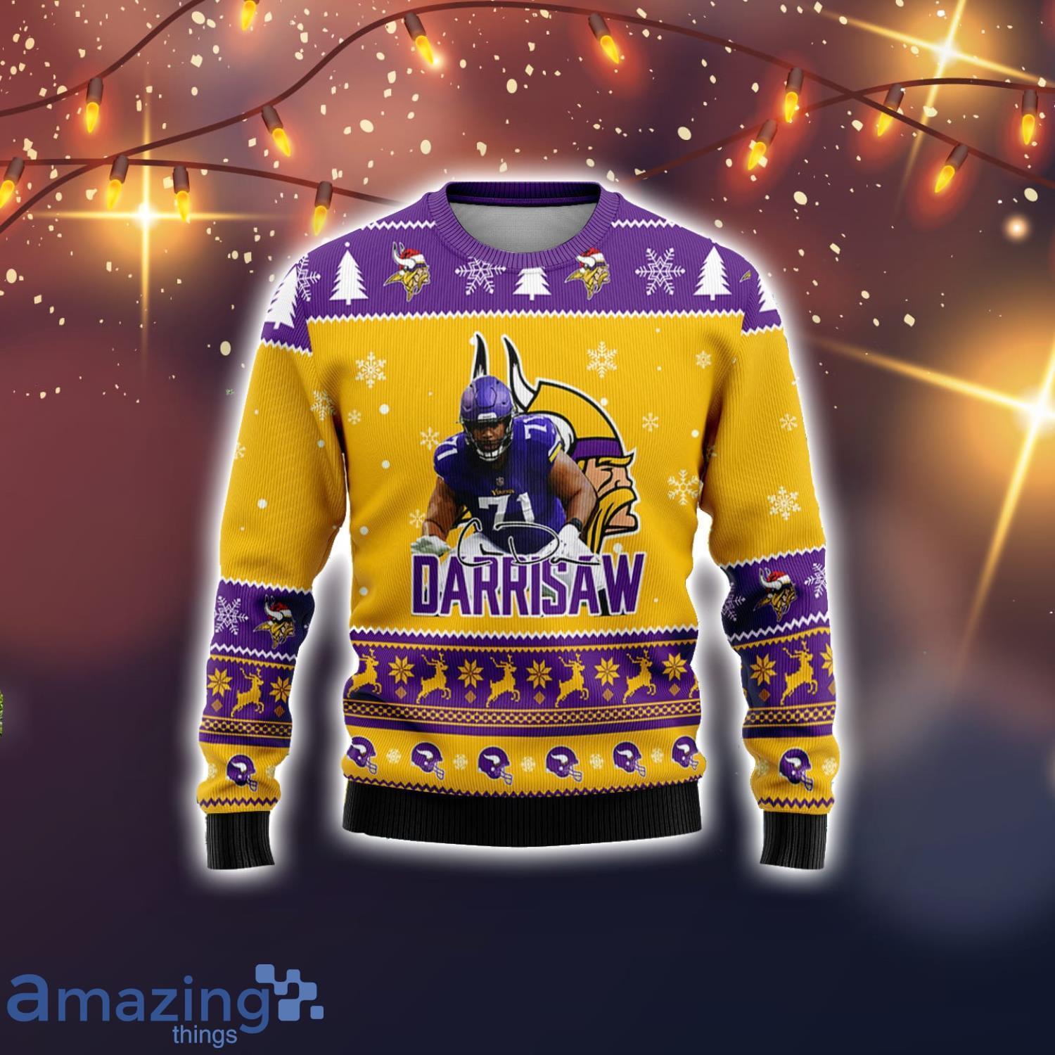 Christian Darrisaw Minnesota Vikings Ugly Christmas Sweater - Tagotee