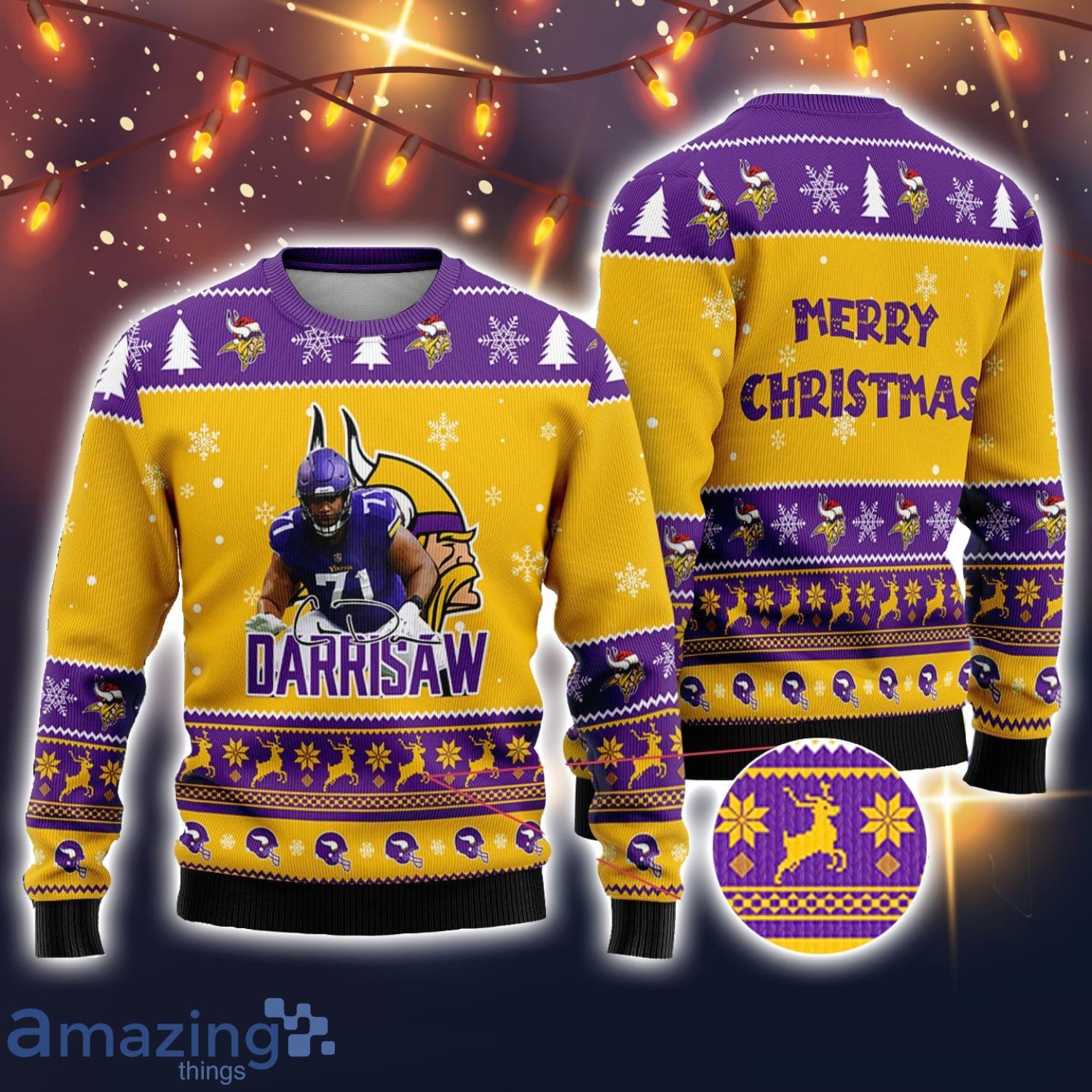 Minnesota Vikings Christmas Reindeers Pattern Ugly Sweater For Men Women -  Banantees