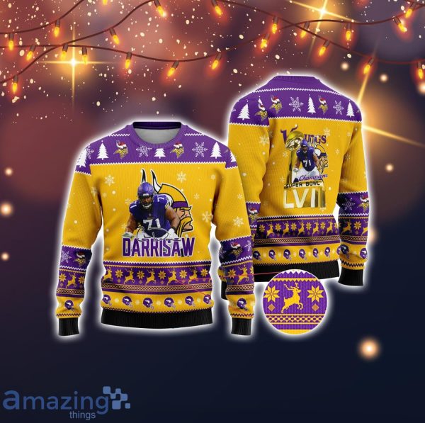 Christian Darrisaw Minnesota Vikings Ugly Christmas Sweater - Tagotee