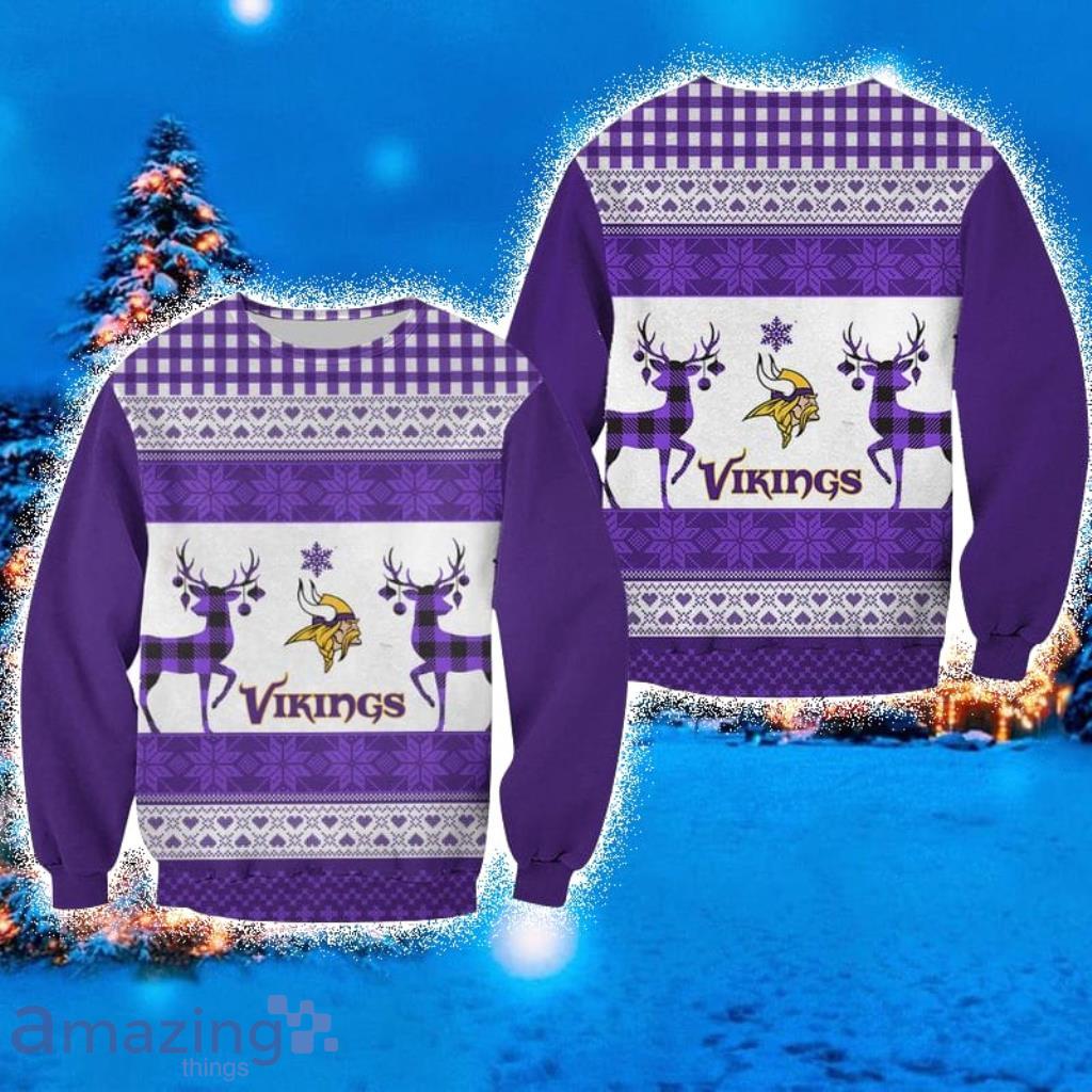 Women's Purple Minnesota Vikings Light-Up V-Neck Ugly Sweater