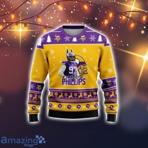 Minnesota Vikings Harrison Phillips I Love You 3000 Sport Player Ugly Christmas Sweater Christmas Gift image Minnesota Vikings Harrison Phillips I Love You 3000 Sport Player Ugly Christmas Sweater Christmas Gift Product Photo 2