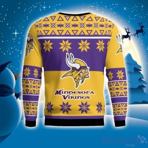 Minnesota Vikings Logo Big Snowflake Pattern Ugly Christmas Sweater Product Photo 2