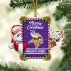 Minnesota Vikings Santa Claus Merry Christmas Custom Shape Ornament