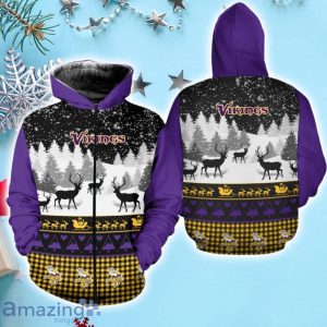 Minnesota Vikings Snow Reindeer Christmas Hoodie image Minnesota Vikings Snow Reindeer Christmas Hoodie Product Photo 2