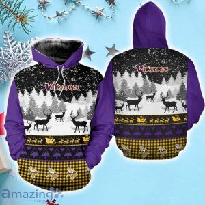 Minnesota Vikings Snow Reindeer Christmas Hoodie Product Photo 1