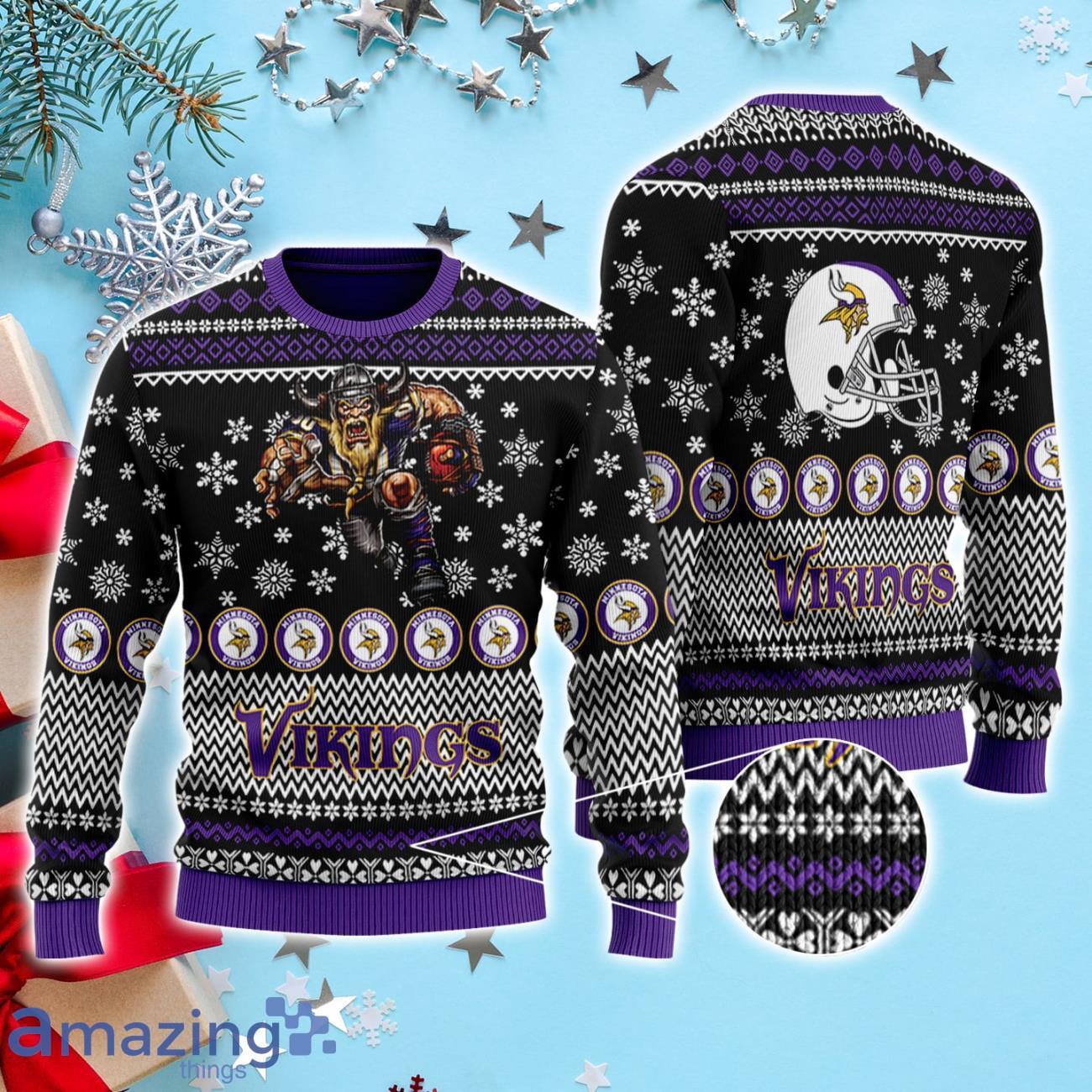 Minnesota Vikings Ugly Christmas Sweater 3D Product Photo 1