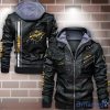 Minnesota Wild Striped Style Leather Jacket For Fans