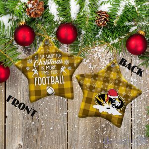 Missouri Tigers Ceramic Ornament Christmas Pixel Art Tartan Background Product Photo 2