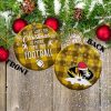 Missouri Tigers Ceramic Ornament Christmas Pixel Art Tartan Background