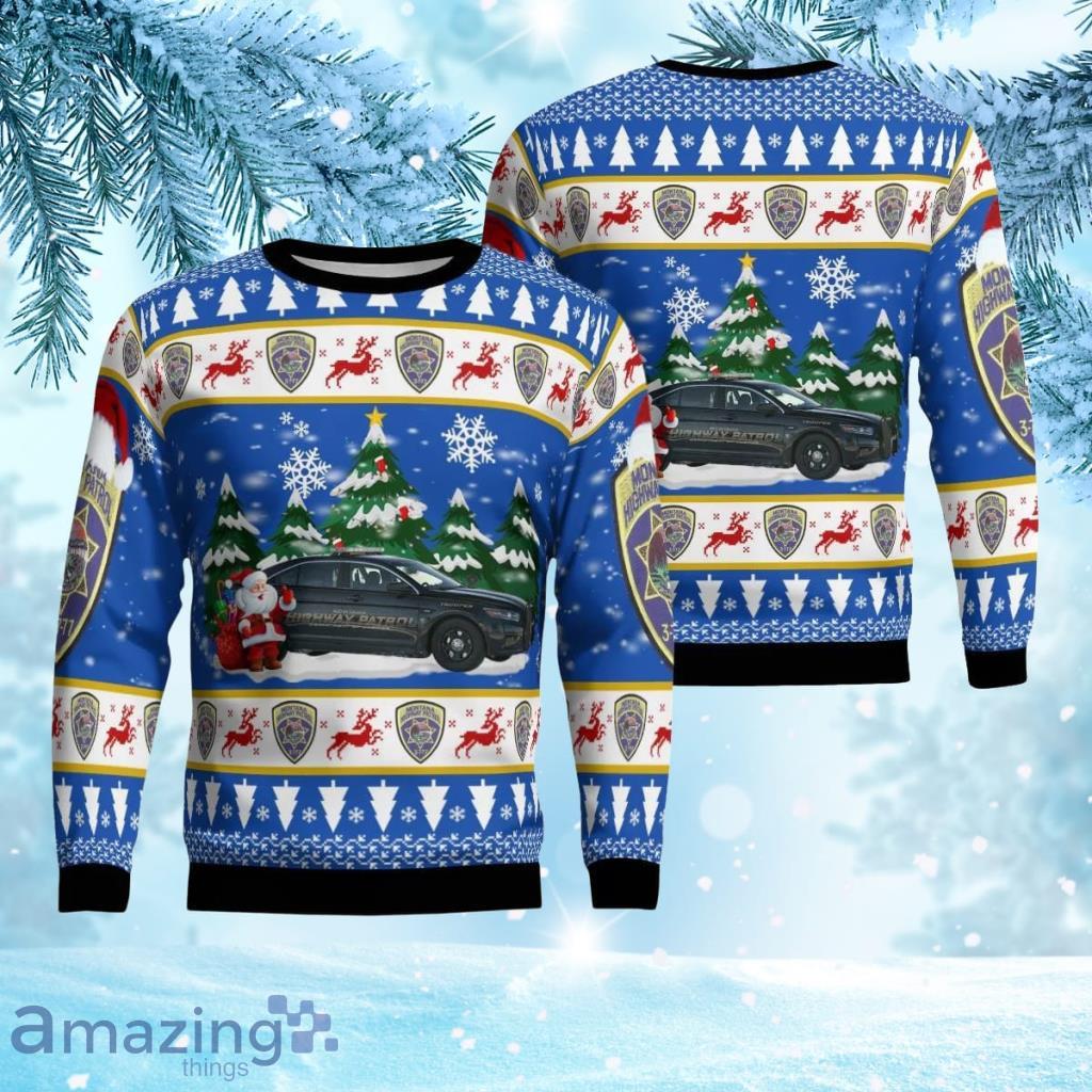 Montana Highway Patrol Ford Taurus 2016 Christmas Ugly Sweater 3D Gift For Men And Women image Montana Highway Patrol Ford Taurus 2016 Christmas Ugly Sweater 3D Gift For Men And Women Product Photo 1