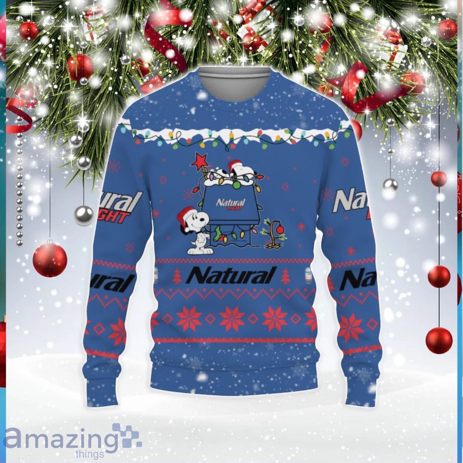 Natural Light Beers American Whiskey Beers Merry Christmas Ugly Christmas Sweater image Natural Light Beers American Whiskey Beers Merry Christmas Ugly Christmas Sweater Product Photo 1