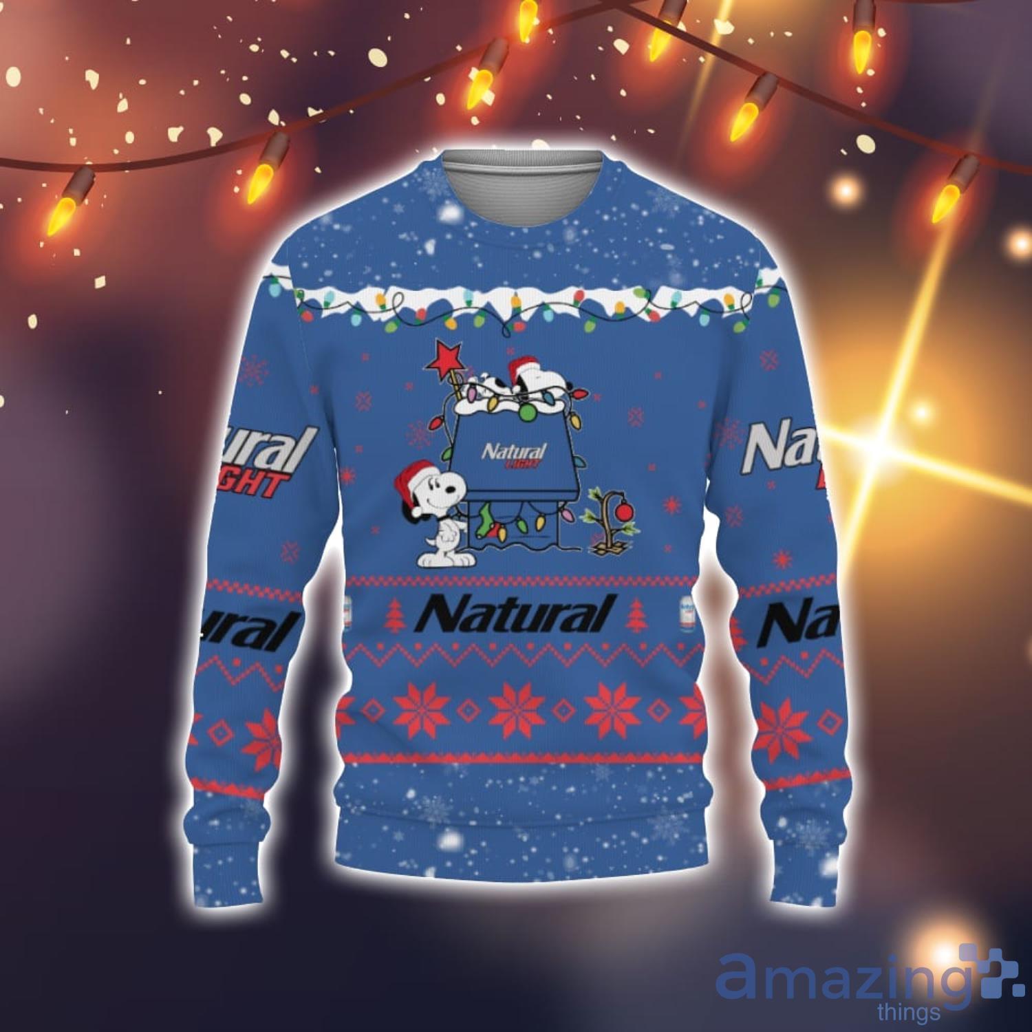 Natural Light Beers American Whiskey Beers Snoopy House Cute Christmas Gift Ugly Christmas Sweater image Natural Light Beers American Whiskey Beers Snoopy House Cute Christmas Gift Ugly Christmas Sweater Product Photo 1