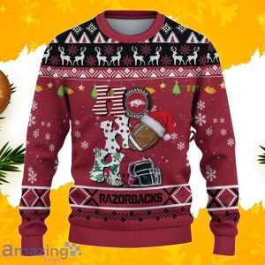 NCAA Arkansas Razorbacks HO HO HO Ugly Christmas Sweater Product Photo 2