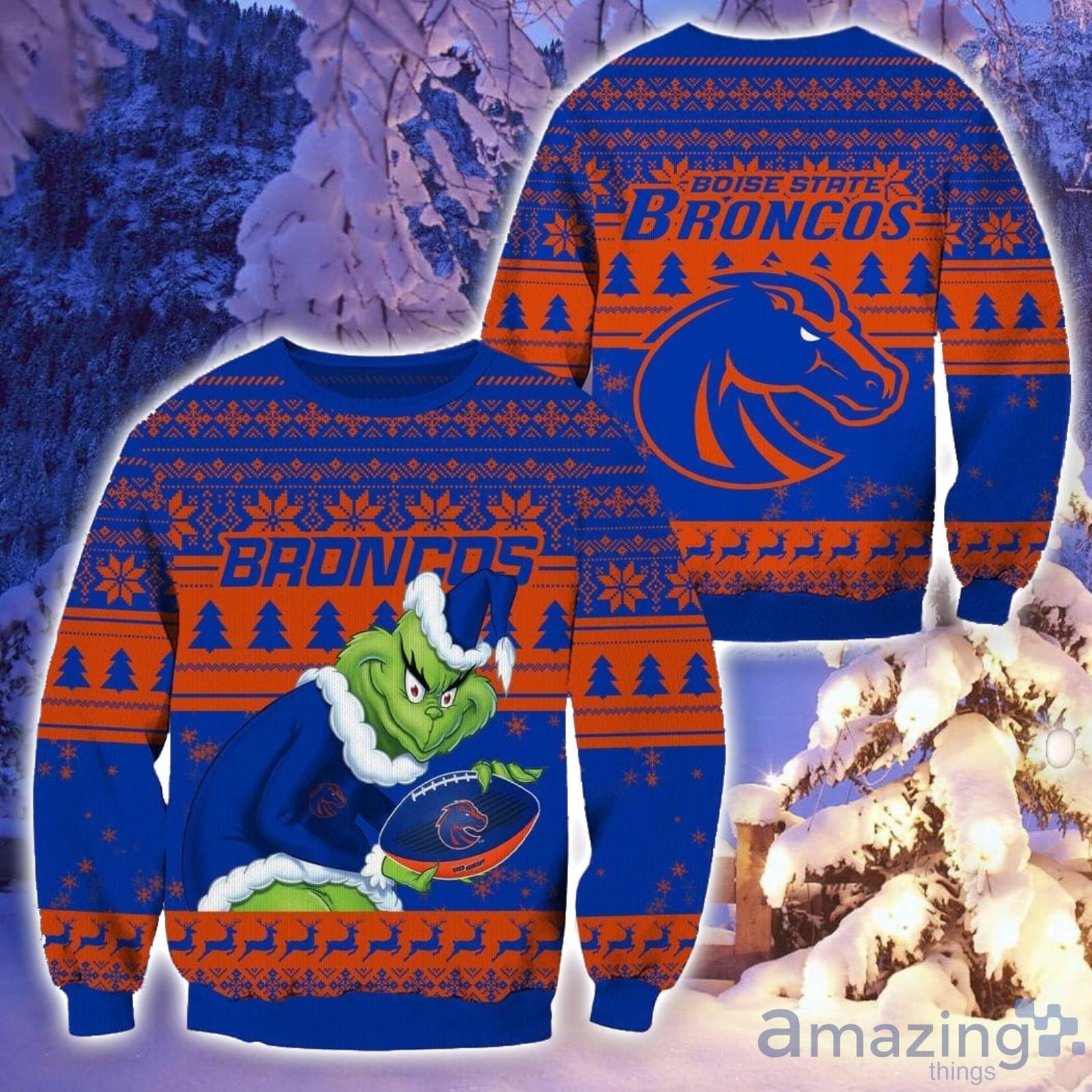 Denver Broncos Funny Grinch Ugly Christmas Sweaters - Peto Rugs