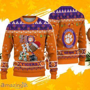 NCAA Clemson Tigers HO HO HO Ugly Christmas Sweater Product Photo 1