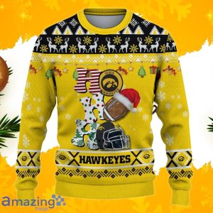 NCAA Iowa Hawkeyes HO HO HO Ugly Christmas Sweater Custom Name Product Photo 2