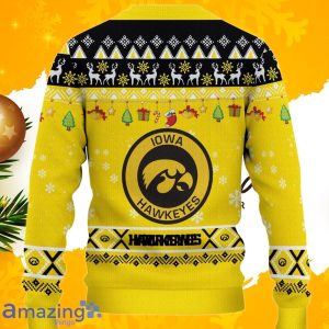 NCAA Iowa Hawkeyes HO HO HO Ugly Christmas Sweater Custom Name Product Photo 3