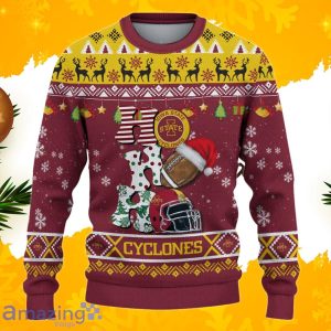 NCAA Iowa State Cyclones HO HO HO Ugly Christmas Sweater Custom Name image NCAA Iowa State Cyclones HO HO HO Ugly Christmas Sweater Custom Name Product Photo 2