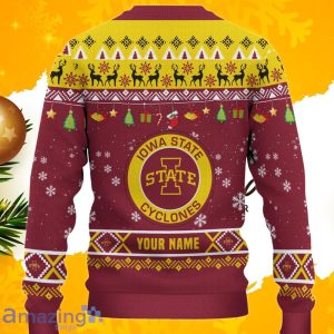 NCAA Iowa State Cyclones HO HO HO Ugly Christmas Sweater Custom Name image NCAA Iowa State Cyclones HO HO HO Ugly Christmas Sweater Custom Name Product Photo 3