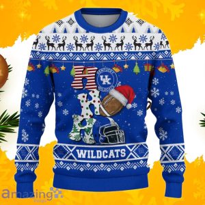 NCAA Kentucky Wildcats HO HO HO Ugly Christmas Sweater Custom Name Product Photo 2