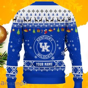 NCAA Kentucky Wildcats HO HO HO Ugly Christmas Sweater Custom Name Product Photo 3