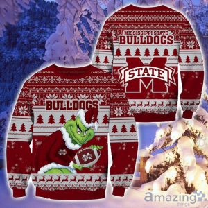 NCAA Mississippi State Bulldogs Grinch Christmas Ugly Sweater Product Photo 1