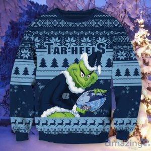 NCAA North Carolina Tar Heels Grinch Christmas Ugly Sweater Product Photo 2