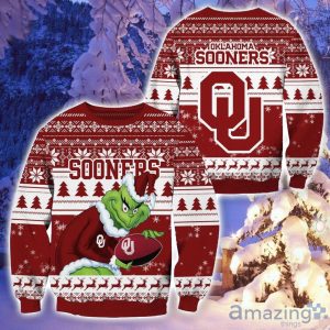 NCAA Oklahoma Sooners Grinch Christmas Ugly Sweater Product Photo 1