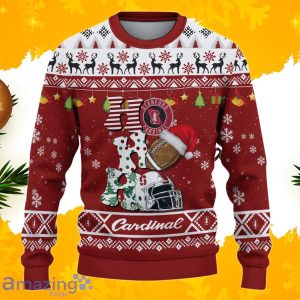 NCAA Stanford Cardinal HO HO HO Ugly Christmas Sweater Custom Name Product Photo 2