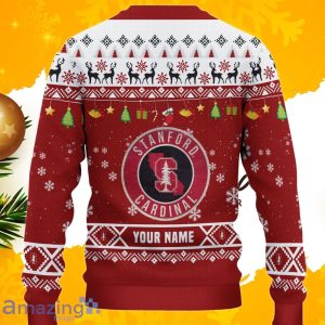 NCAA Stanford Cardinal HO HO HO Ugly Christmas Sweater Custom Name Product Photo 3