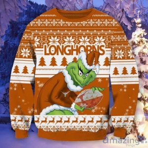 NCAA Texas Longhorns Grinch Christmas Ugly Sweater Product Photo 2