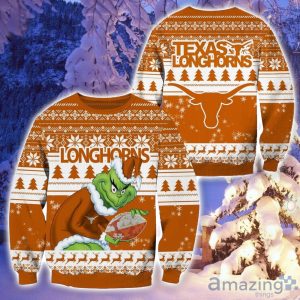 NCAA Texas Longhorns Grinch Christmas Ugly Sweater Product Photo 1