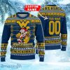 NCAA West Virginia Mountaineers Mickey Mouse Personalized Christmas Ugly Sweater 3D Gift For Big Fans