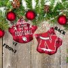 Nebraska Cornhuskers Ceramic Ornament Christmas Pixel Art Tartan Background