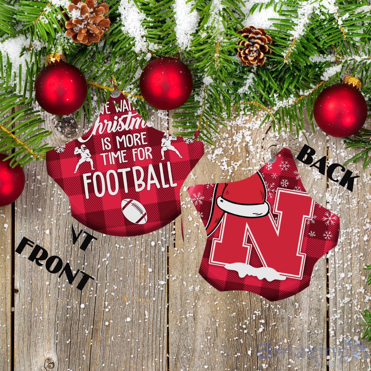 Nebraska Cornhuskers Ceramic Ornament Christmas Pixel Art Tartan Background image Nebraska Cornhuskers Ceramic Ornament Christmas Pixel Art Tartan Background Product Photo 1