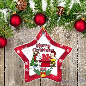 Nebraska Cornhuskers Ceramic Ornament Snoopy Christmas Special Gift image Nebraska Cornhuskers Ceramic Ornament Snoopy Christmas Special Gift Product Photo 2