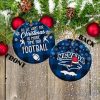 Nevada Wolf Pack Ceramic Ornament Christmas Pixel Art Tartan Background