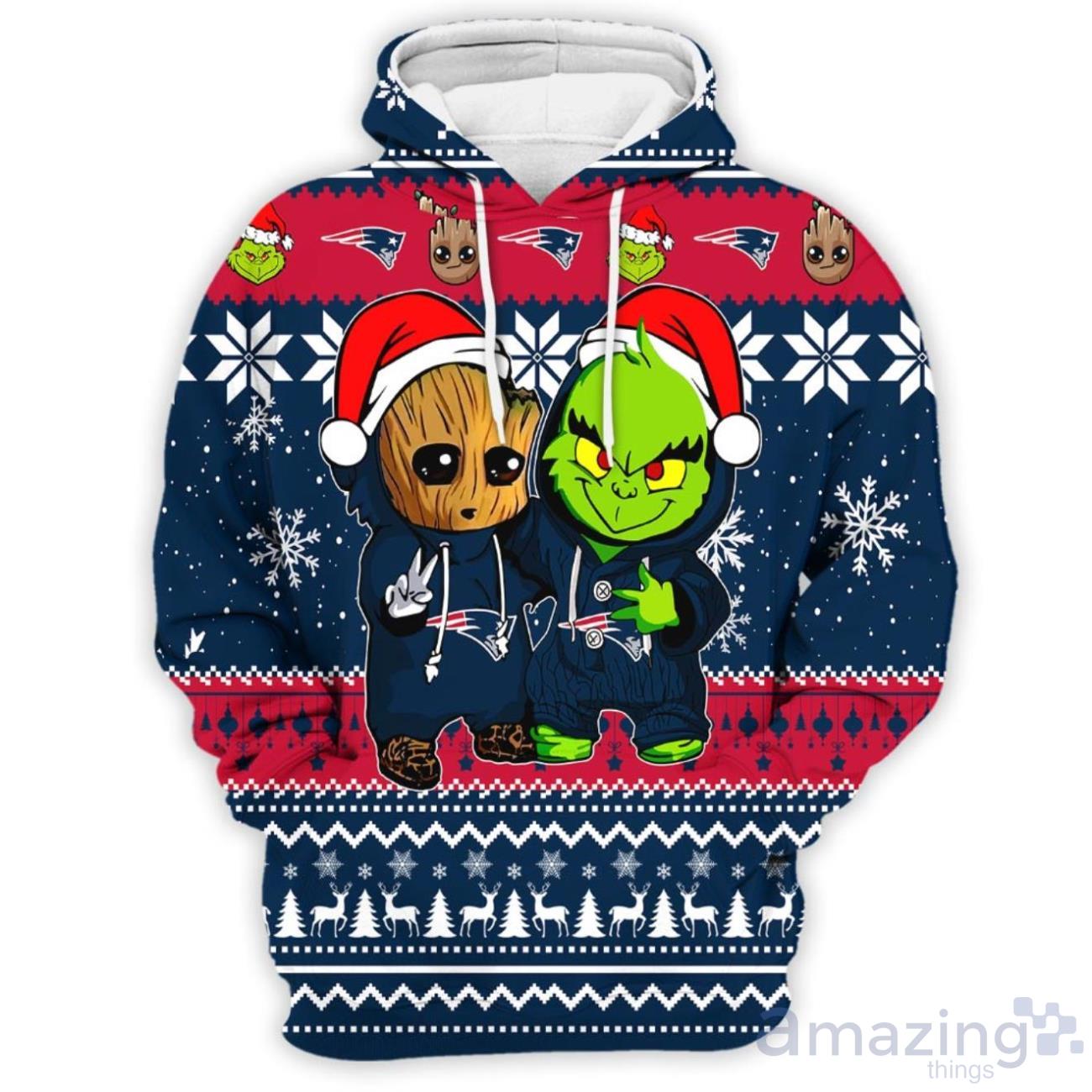 New England Patriots Grinch Merry Christmas NFL Football Youth Hoodie