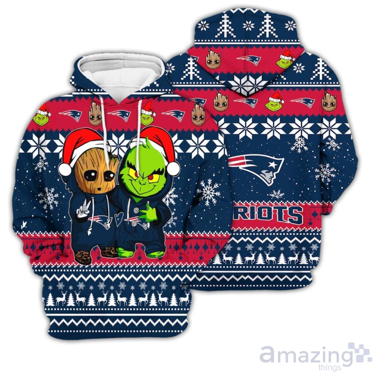 Christmas Sweater Patriots Best-selling Baby Groot New England Patriots  Gift - Personalized Gifts: Family, Sports, Occasions, Trending