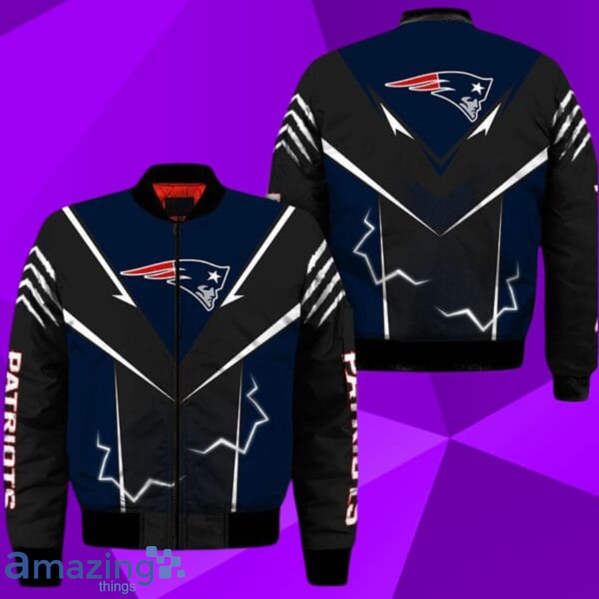 New England PATRIOTS NFL Mens Leather Jacket, Medium (runs big)