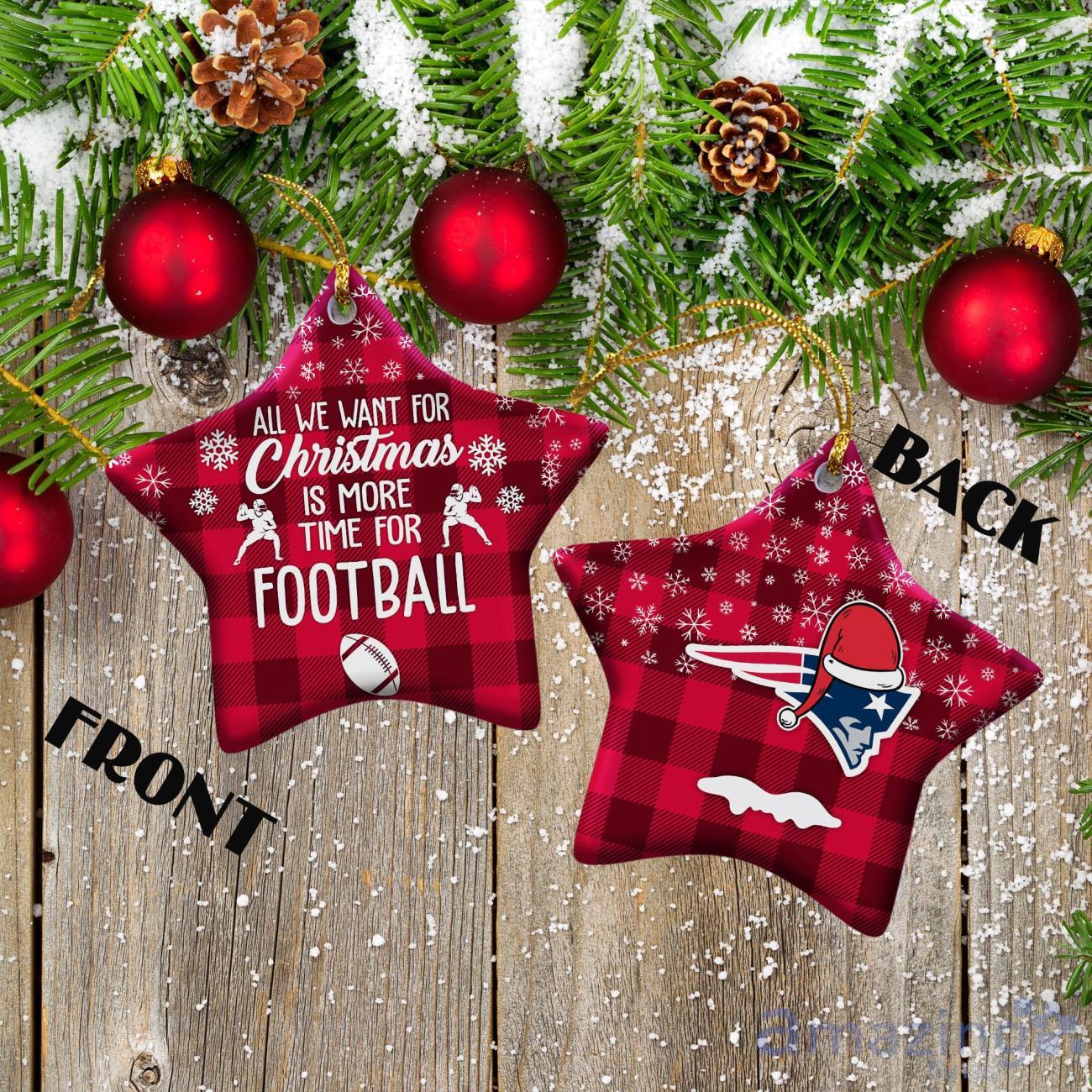 New England Patriots Ceramic Ornament Christmas Pixel Art Tartan Background image New England Patriots Ceramic Ornament Christmas Pixel Art Tartan Background Product Photo 2