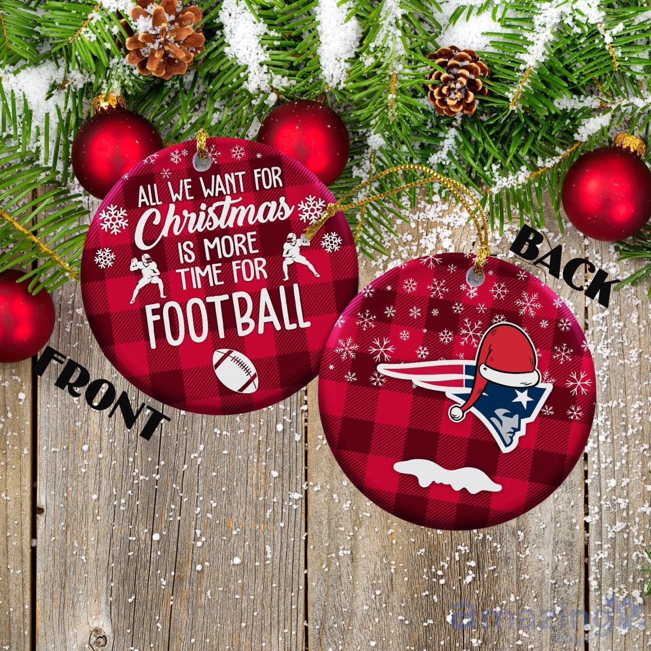 New England Patriots Ceramic Ornament Christmas Pixel Art Tartan Background image New England Patriots Ceramic Ornament Christmas Pixel Art Tartan Background Product Photo 1